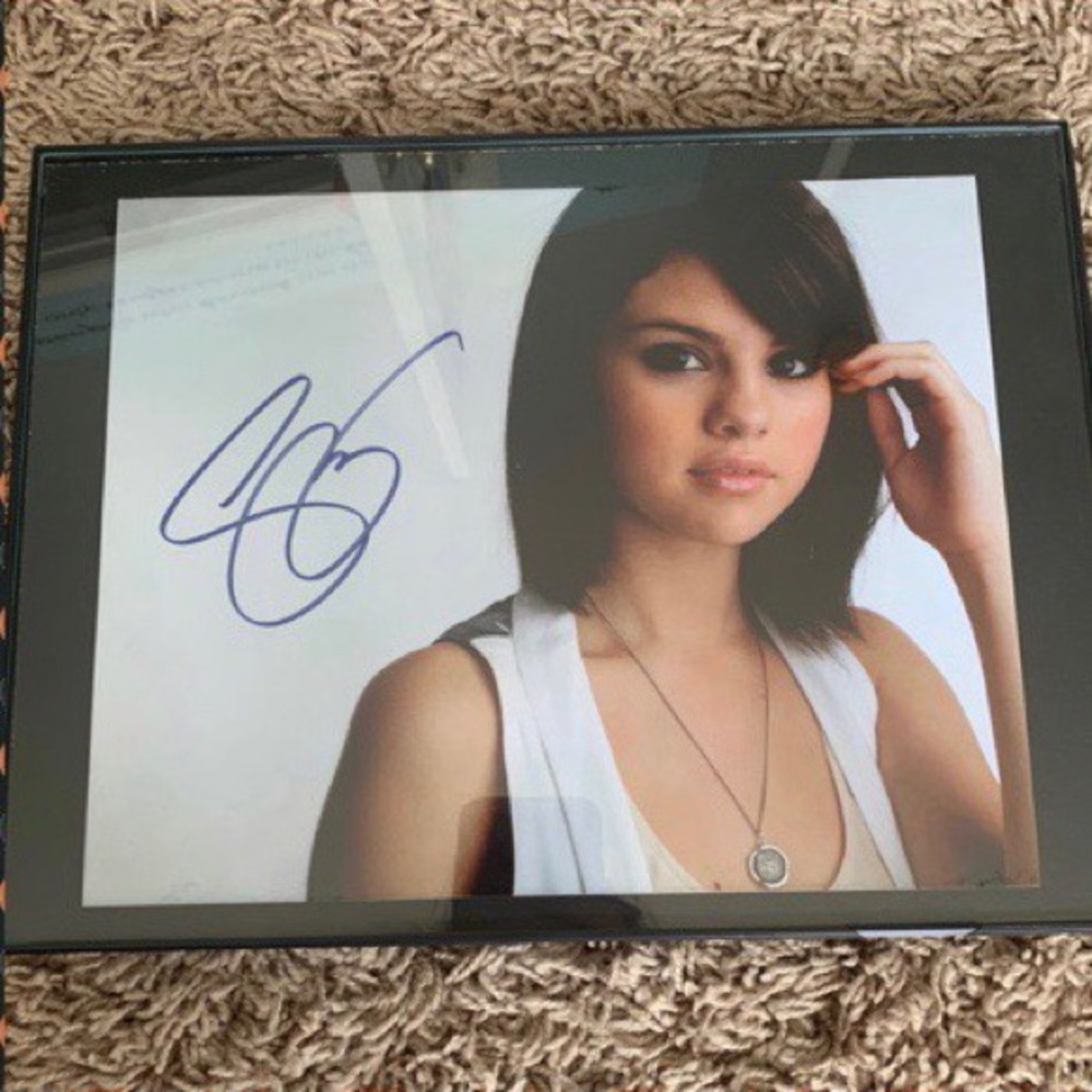 Framed Selena Gomez signed autograph